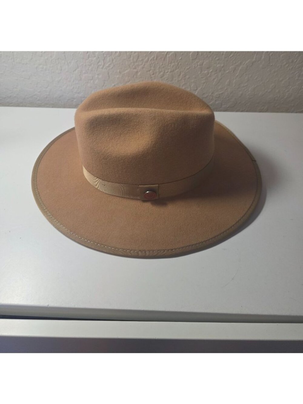 Bruno Capelo Monarch Collection Tan Fedora Hat Medium Australian Wool